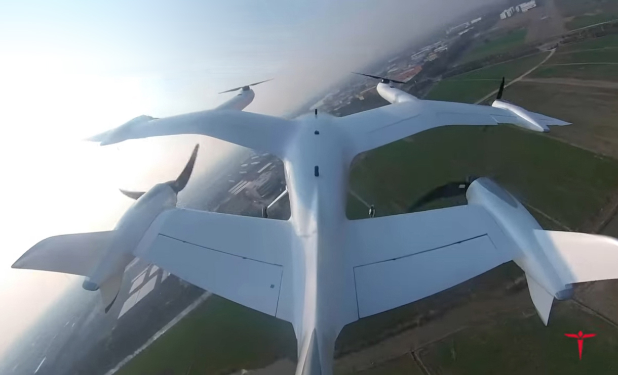 TCab Tech E20 eVTOL 50% subscale prototype in flight TCab Tech E20 eVTOL 50% subscale prototype in flight